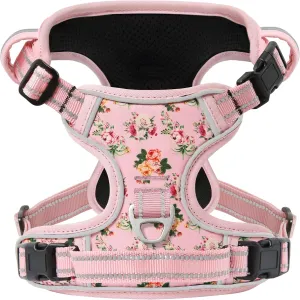 Timos Dog Harness, No-Pull Pet Harness with 2 Leash Clips, 3 Snap Buckles Adjustable Soft Padded Dog Vest, Reflective No-Choke Pet Oxford Vest with Easy Control Handle for Small Medium Large Dogs