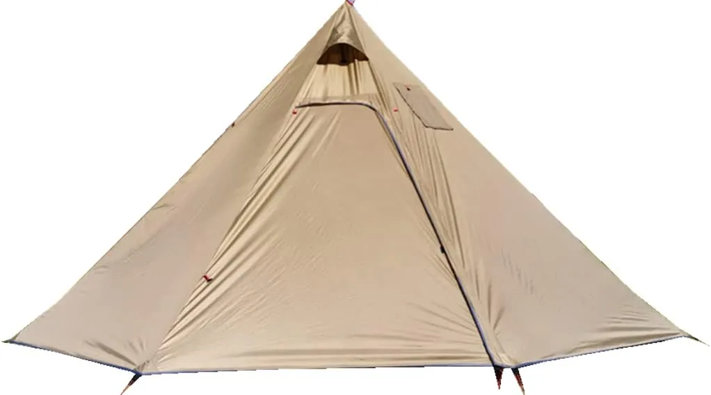 Tipi Tent Half Pyramid Mesh 2-4 Person Hot Teepee Tent with Fire Retardant Stove Jack for Flue Pipes 2 Person Mesh