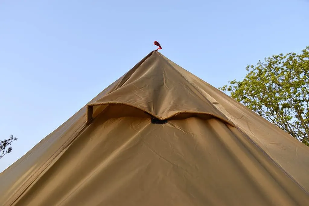 Tipi Tent Half Pyramid Mesh 2-4 Person Hot Teepee Tent with Fire Retardant Stove Jack for Flue Pipes 2 Person Mesh