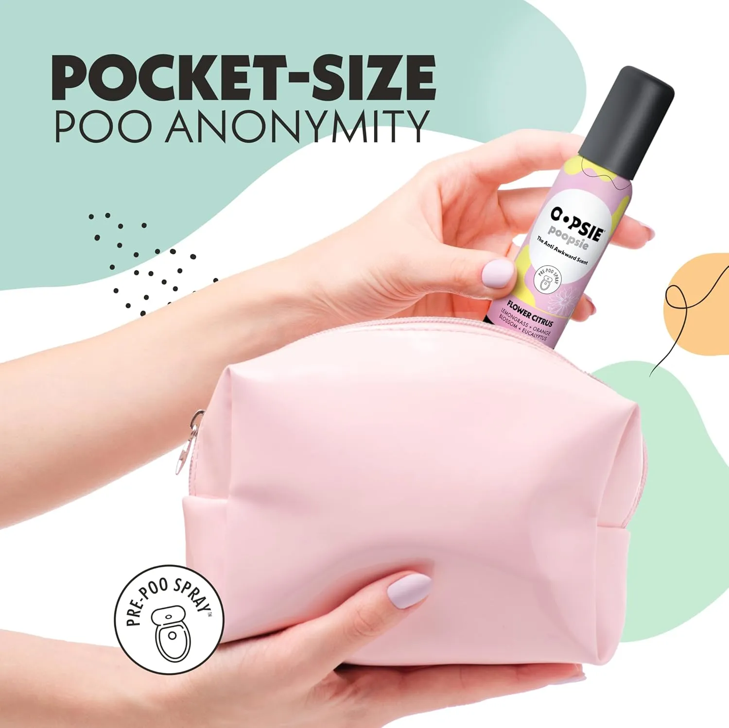 Toilet Spray - 4 Scents, Portable Original Odor Deodorizer Scents - Poop Spray for Toilet | Citrus, Lavender, Mint & Lemon Pre Poo Air Freshener Spray, 2oz Travel Size Bottles