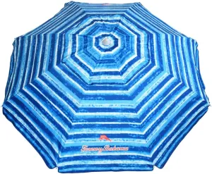 Tommy Bahama Sand Anchor 7 feet Beach Umbrella with Tilt and Telescoping Pole (Blue/White)