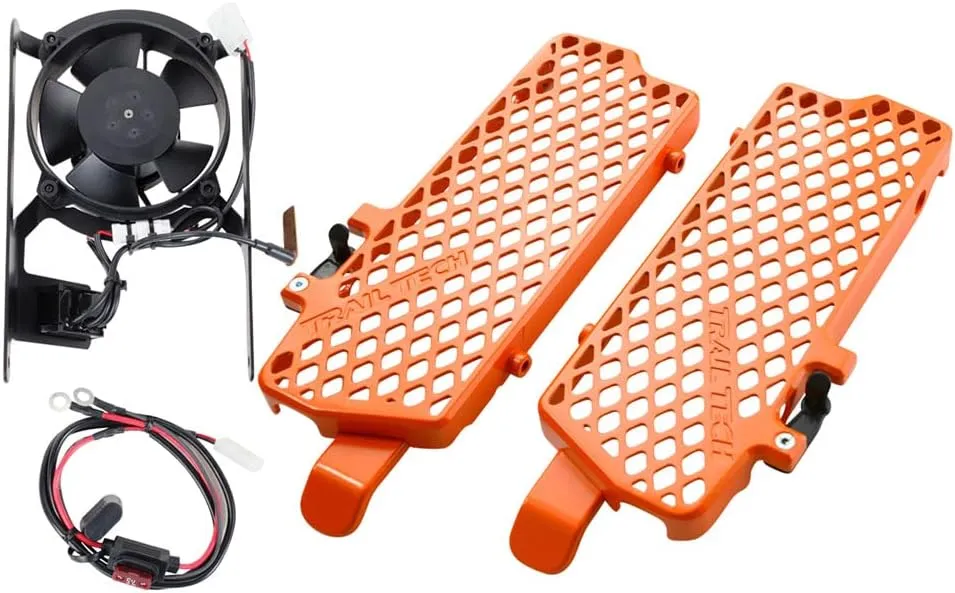 Trail Tech Digital Fan and Radiator Guard Kit Orange