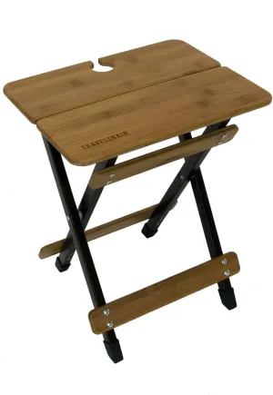 Travel Chair Kanpai Bamboo Side Table, Portable Tables for Outdoor Adventures, Folding Table