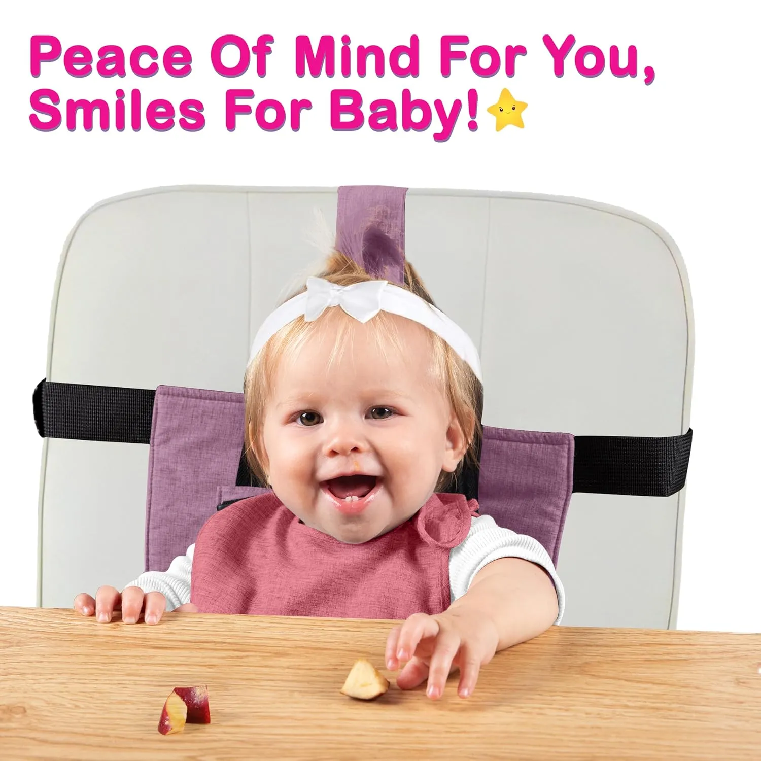 Travel Harness Seat for Toddlers - Portable High Chair for Travel | Baby Seat Harness for Golf Carts and Dining | Compact Chair for Babies - Blue - Pink