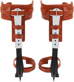 Tree Climbing Gear Set Adjustable Tree Climbing Spikes with Harness Belt Cowhide Leggings Straps