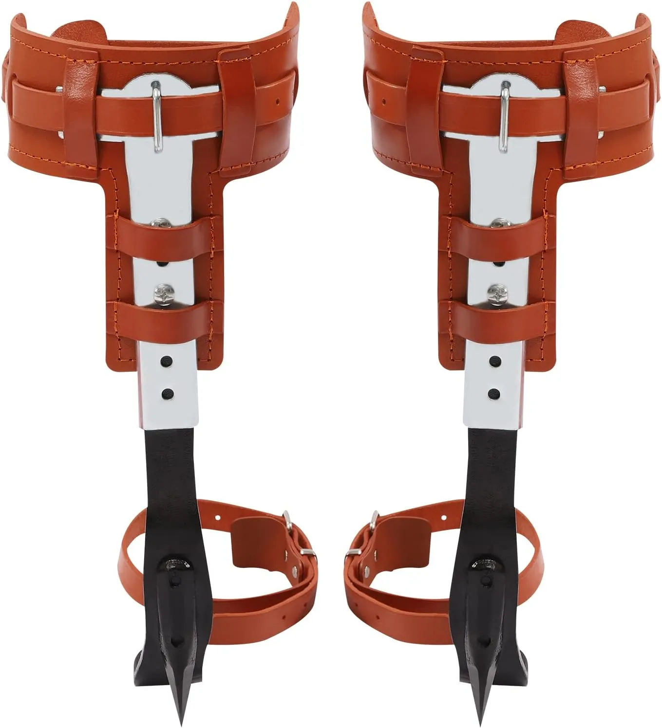 Tree Climbing Gear Set Adjustable Tree Climbing Spikes with Harness Belt Cowhide Leggings Straps