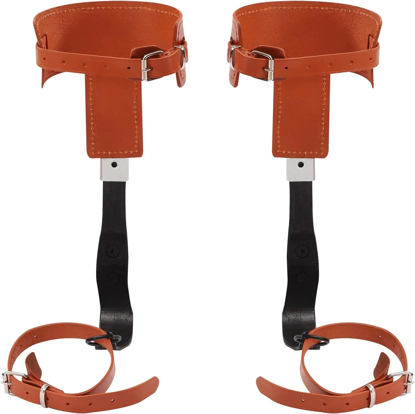 Tree Climbing Spikes, Adjustable Length Tree Climbing Gear with Gloves Safety Belt Ankle/Foot Straps Tree Climbing Tool, Upgraded Cow Leather Tree Climbing Spike Set for Repair Branches