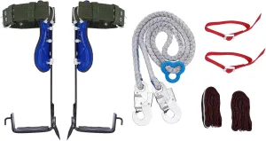 Tree Climbing Spikes Set, Tree Climbing Gear with Adjustable Climbing Belt and Rope, Tree Climbing Spikes for Tree Work for Fruit Picking Outdoor Activities