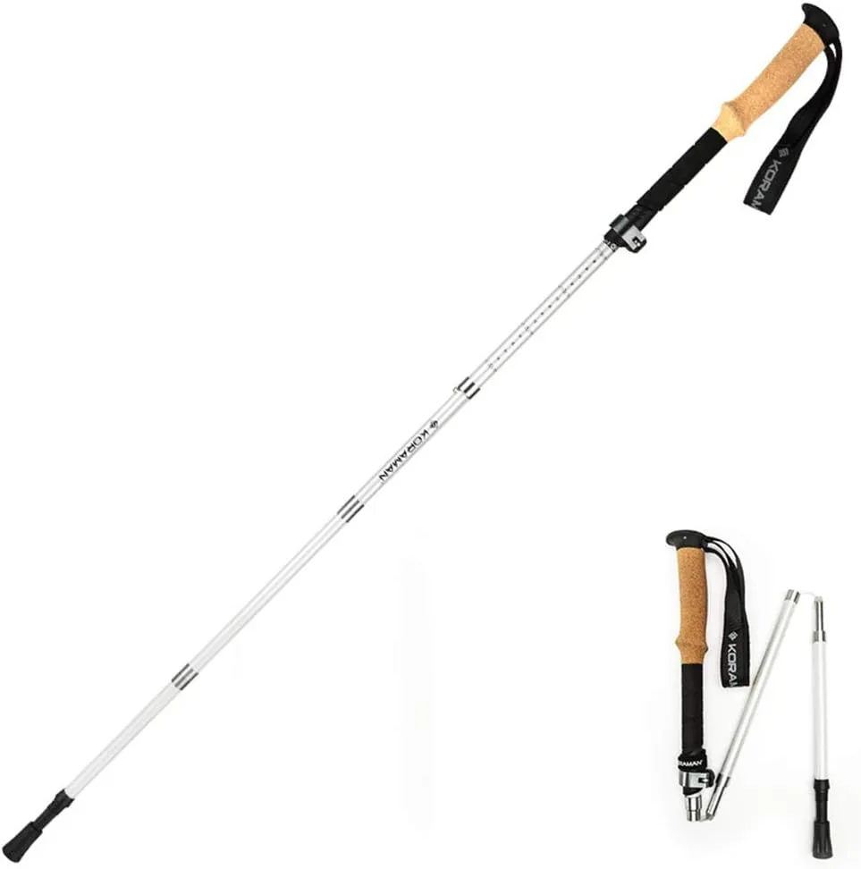 Trekking Poles Collapsible Hiking Poles,Carbon Fiber Backpacking Walking Sticks,Antishock and Quick Lock System, Telescopic, Collapsible, Ultralight f
