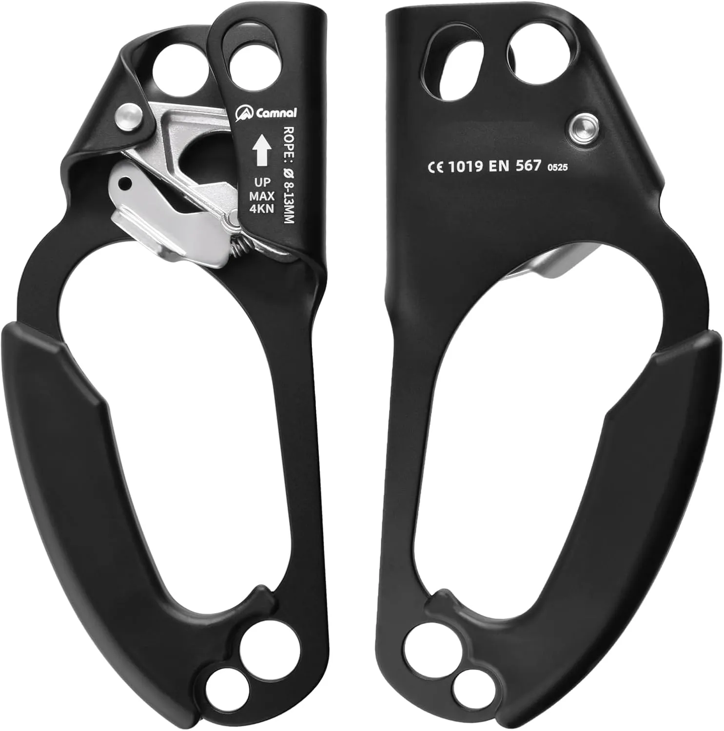 TRIWODNER Climbing Hand Ascender Rock Climbing Tree Arborist Rescue Rappelling Equip Left Right Hand Climbing Ascender Rope Clamp for 8-13mm