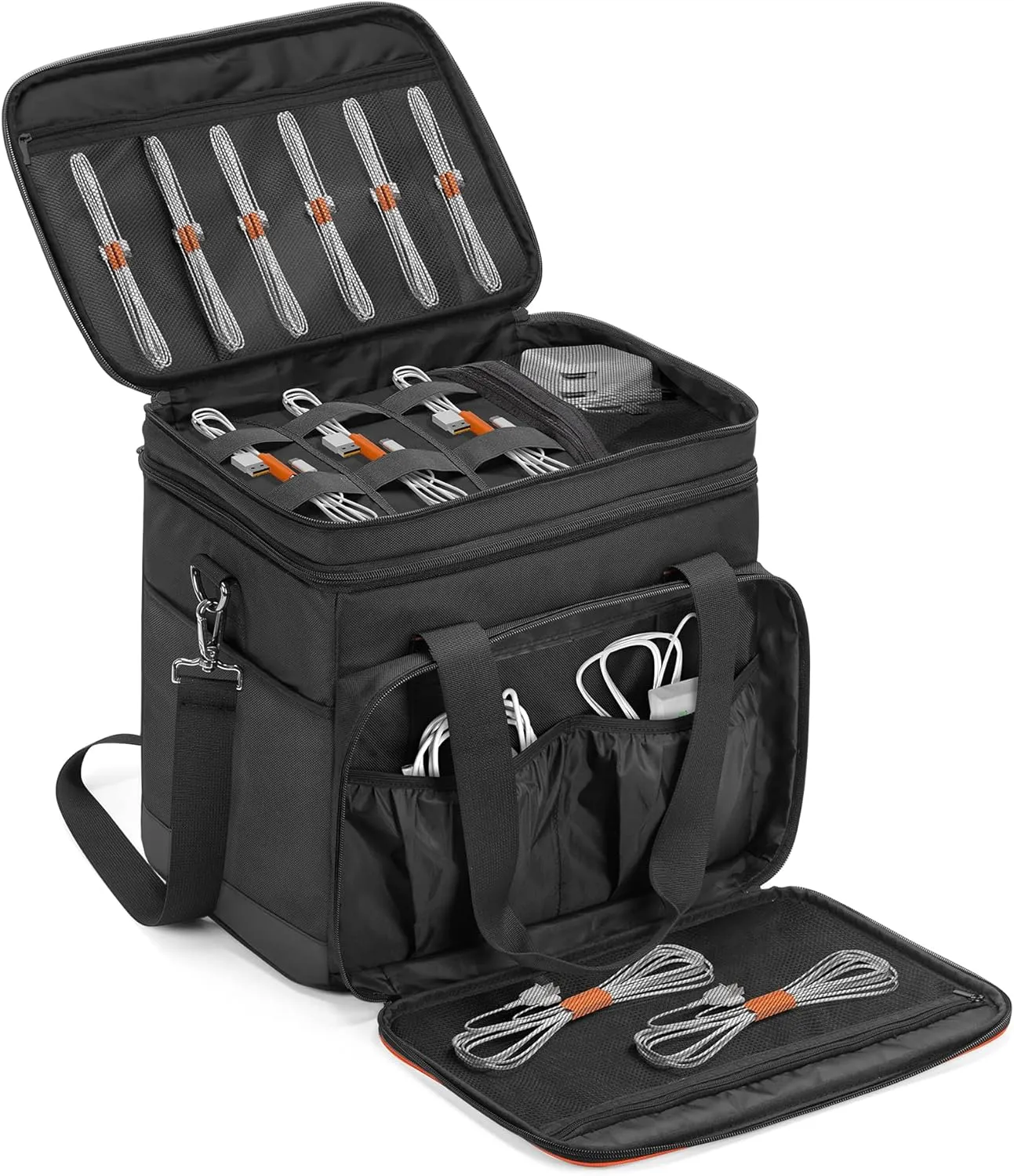Trunab Double-Layer Carrying Case Compatible with Jackery Portable Power Station Explorer 500, Battery Case with Waterproof Bottom and Upper Compartment for Charging Accessories