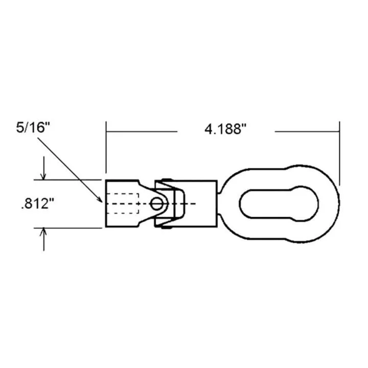 Truth Hardware 45 Degree Universal Joint with Pole Eye for 5/16" Spline Size - Coppertone