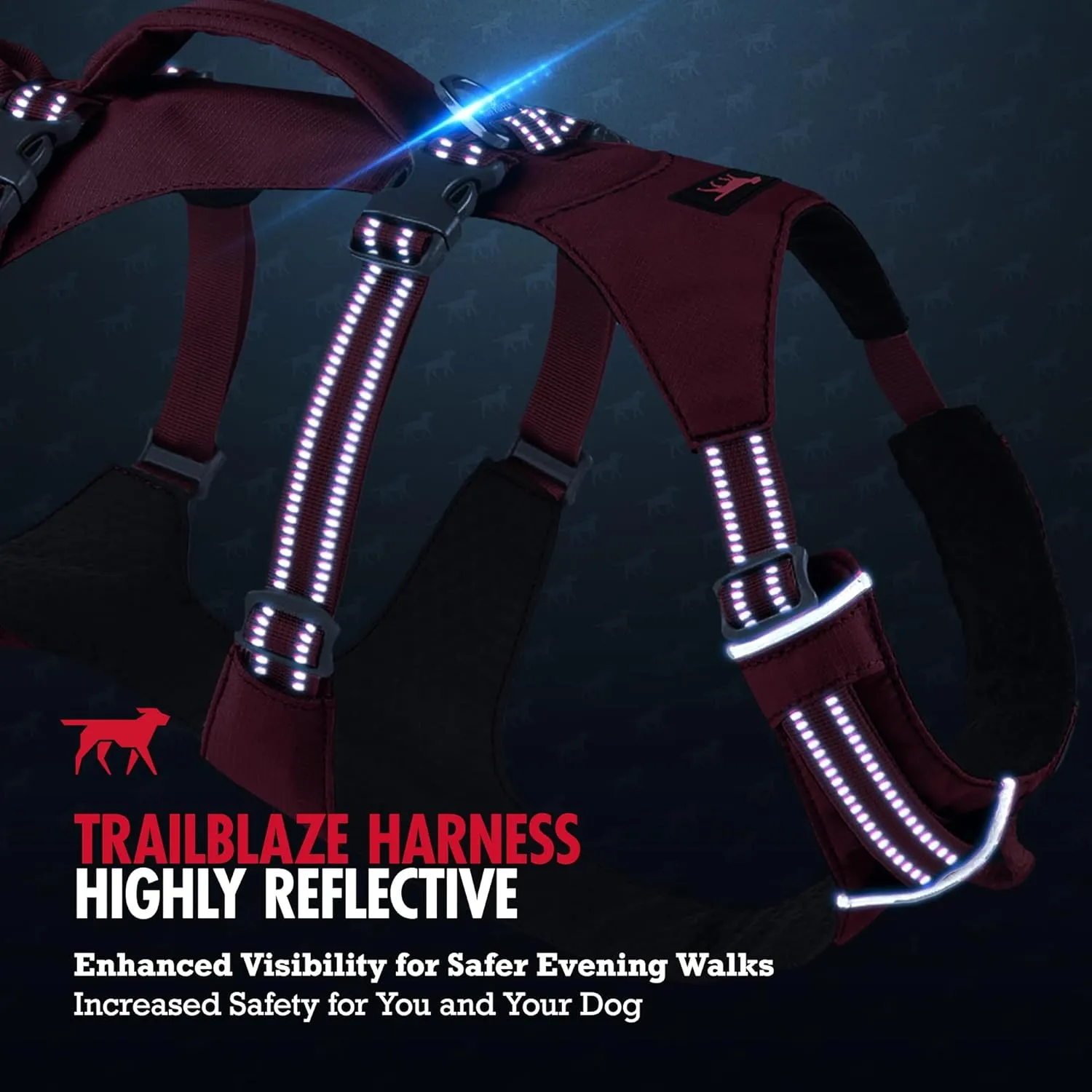 Tuff Pupper Escape Proof Dog Harness for Medium Dogs | No Pull Lightweight Adjustable Harness | No Escape Multifunctional Outdoor Pet Gear | Strong Durable Breathable | Secure Comfortable Fit