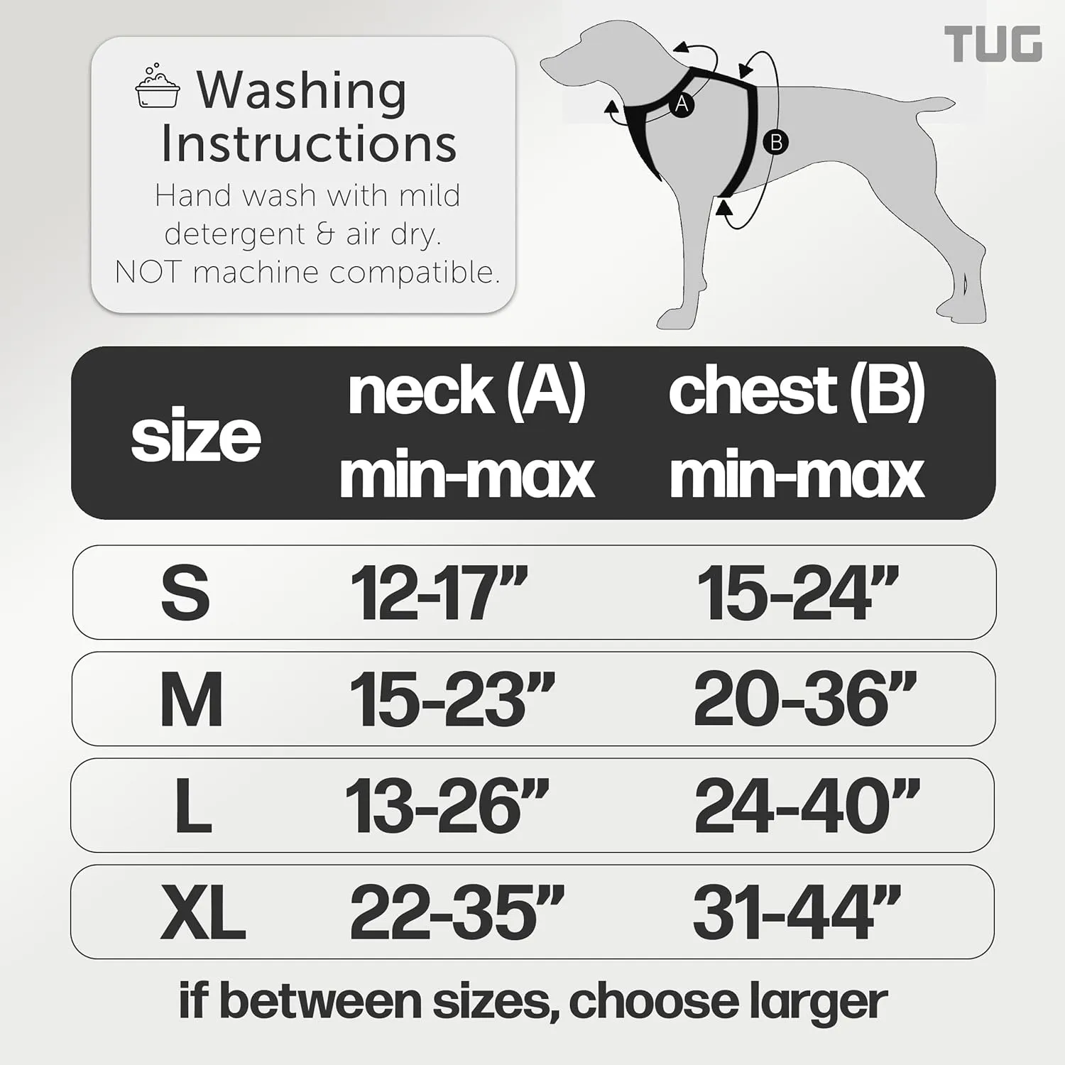 TUG Grab Dog Harness | Integrated Traffic Leash Magnetically Attached for Quick Control (Large/Black)