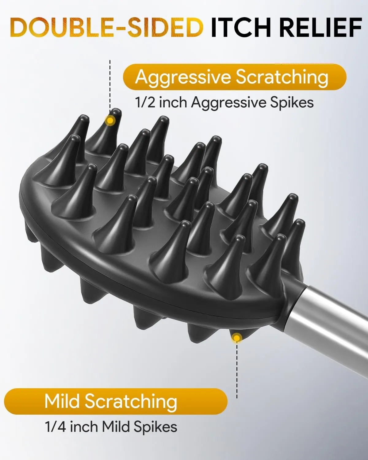 TUKUOS Telescoping Back Scratcher with 4Pcs Detachable Scratching Heads, Fathers Day Dad Gifts for Men, Larger Scratching Tips, Adjustable, Back Scratcher for Men/Dad/Women, Relieve Itching Anywhere