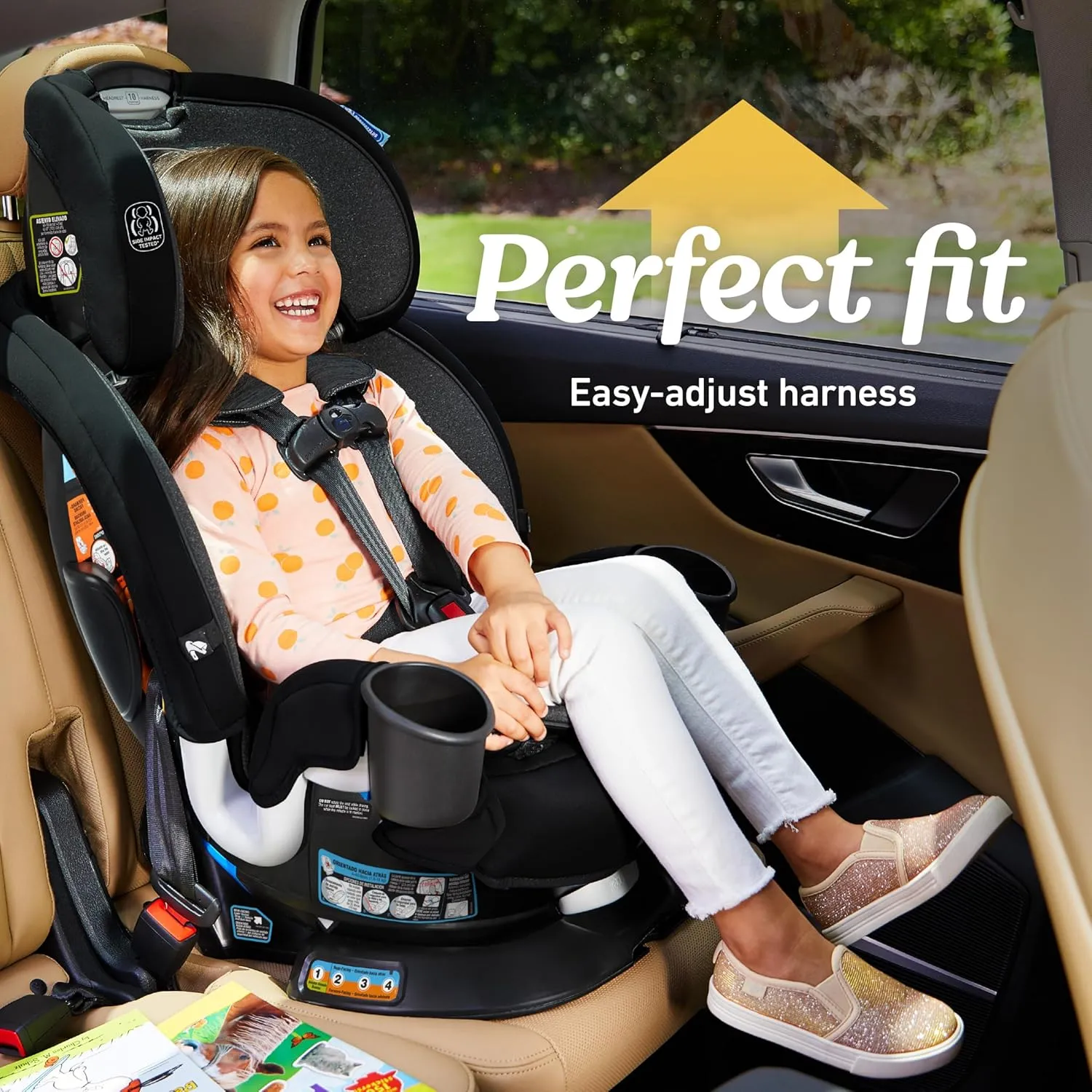 Turn2Me 3-in-1 Convertible Car Seat, Cambridge, Featuring Headrest and Harness Adjust, Easy Installation and Steel Reinforced Frame