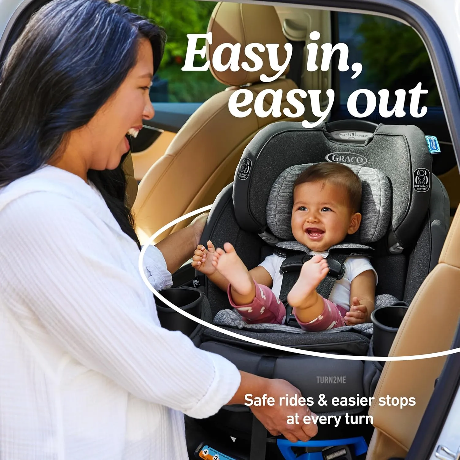 Turn2Me 3-in-1 Convertible Car Seat, Cambridge, Featuring Headrest and Harness Adjust, Easy Installation and Steel Reinforced Frame