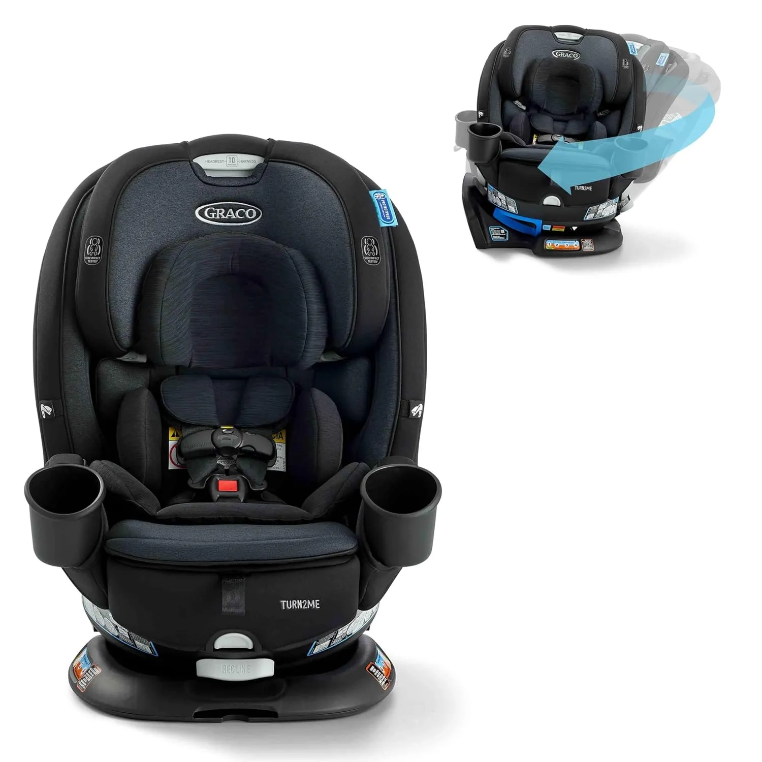 Turn2Me 3-in-1 Convertible Car Seat, Cambridge, Featuring Headrest and Harness Adjust, Easy Installation and Steel Reinforced Frame