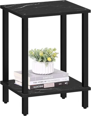 TUTOTAK End Table, Side Table, Nightstand, 2-Tier Storage Shelf, Sofa Side Table for Small Space, Living Room, Bed Room TB01BMK034