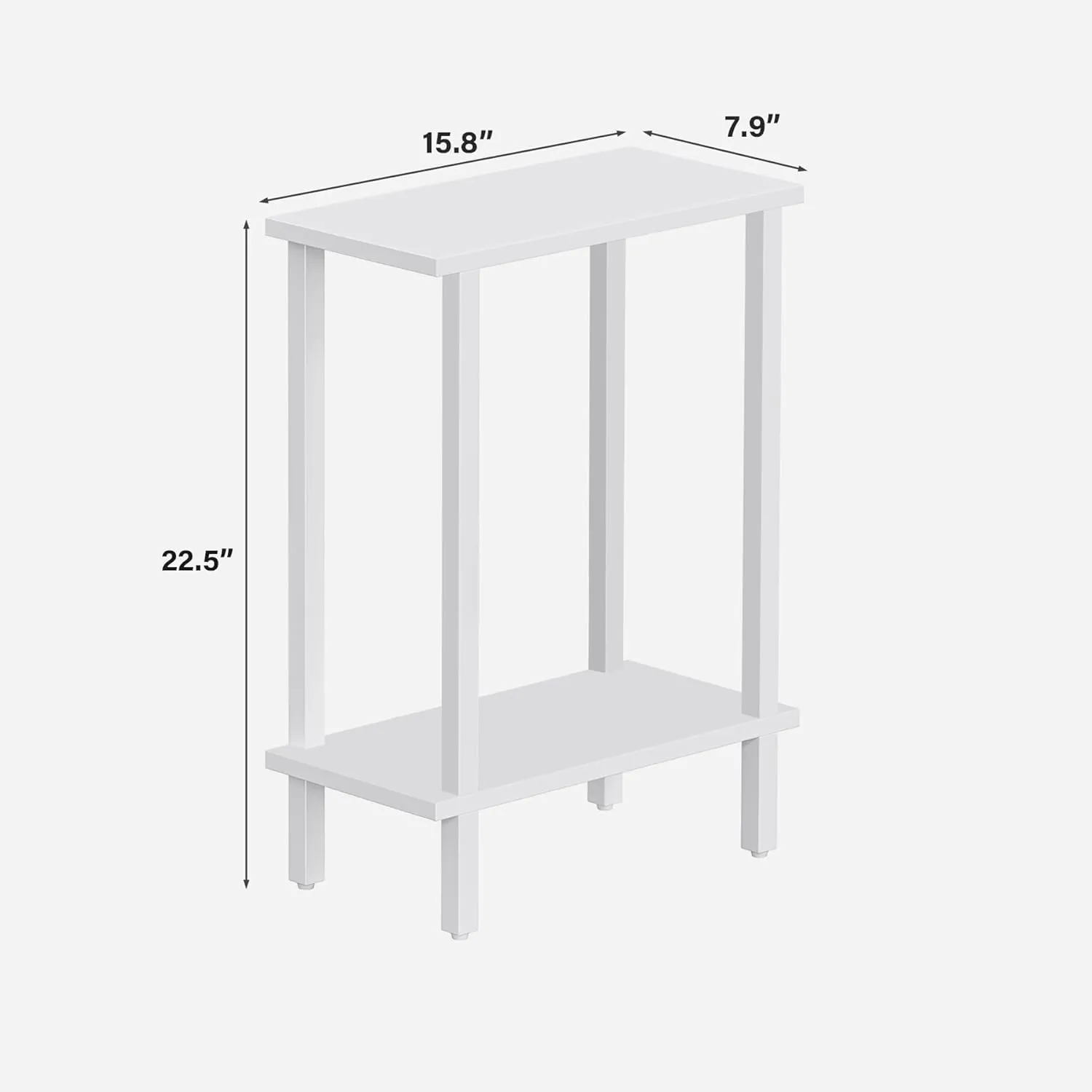 TUTOTAK Small Side Table, Narrow End Table, Skinny Sofa Table, Slim Nightstand, Couch Table, Living Room, Bed Room, White TB01BW062