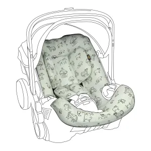 UKJE Cover Compatible with Doona Car Seat and Stroller, CPSC Compliant Standard, Car Seat Protector, Car Seat Liner for Infant Car Seat - Eucalyptus (Mint Farm)
