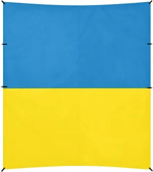 Ukraine Flag Blue Yellow Ukrainian National Foldable Beach Tent UPF50 Water-Resistant Portable Sun Shelter with Sand Shovel, Sandbags for Camping Trips, Fishing, Backyard Fun or Picnics