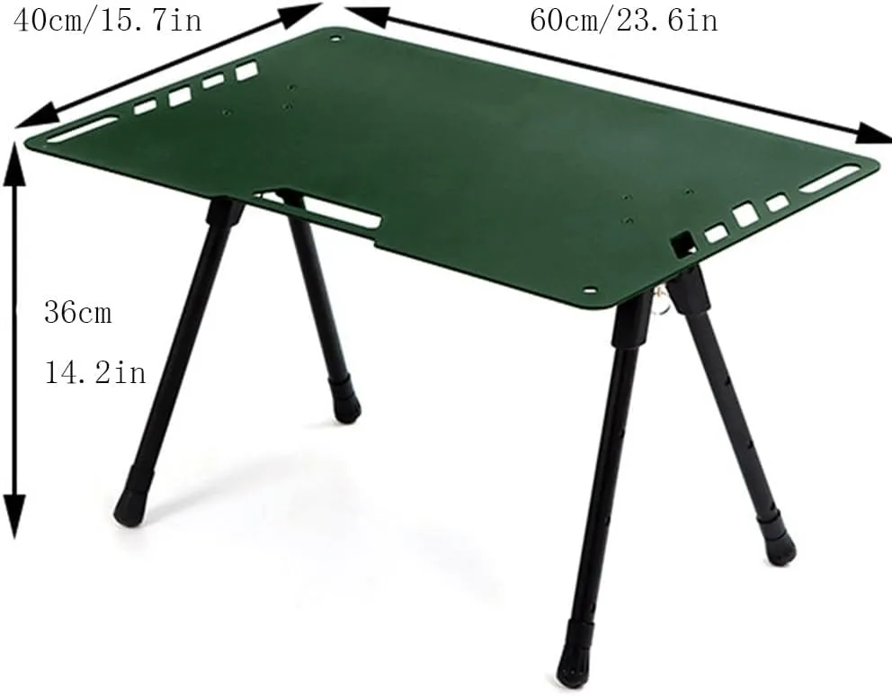 Ultra Lightweight Camping Table with Carry Bag Portable Folding Table Adjustable Legs Aluminum Outdoor Table, Black