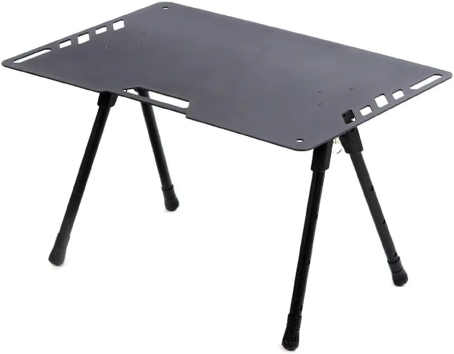 Ultra Lightweight Camping Table with Carry Bag Portable Folding Table Adjustable Legs Aluminum Outdoor Table, Black