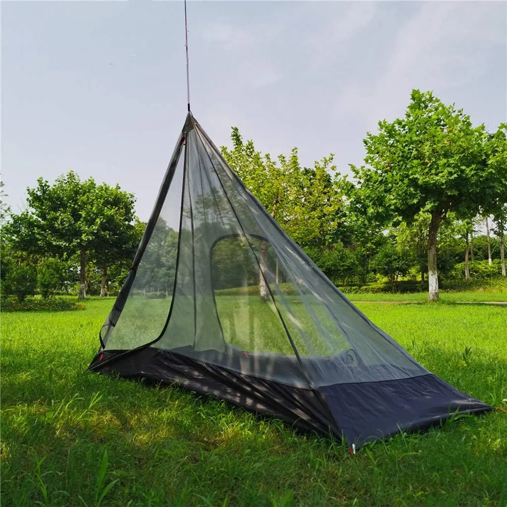 Ultralight Half Mesh Tent for Tipi Hot Tent 1-2 Person Mesh Camping