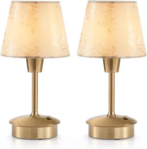 UMEXUS 2 Pack Small Cordless Table Lamp for Restaurant Dinner Table, 5200mAh Battery Operated Touch Lamps, Rechargeable Dimmable Portable Night Light for Bedside Dining Room Patio Kitchen Outdoor