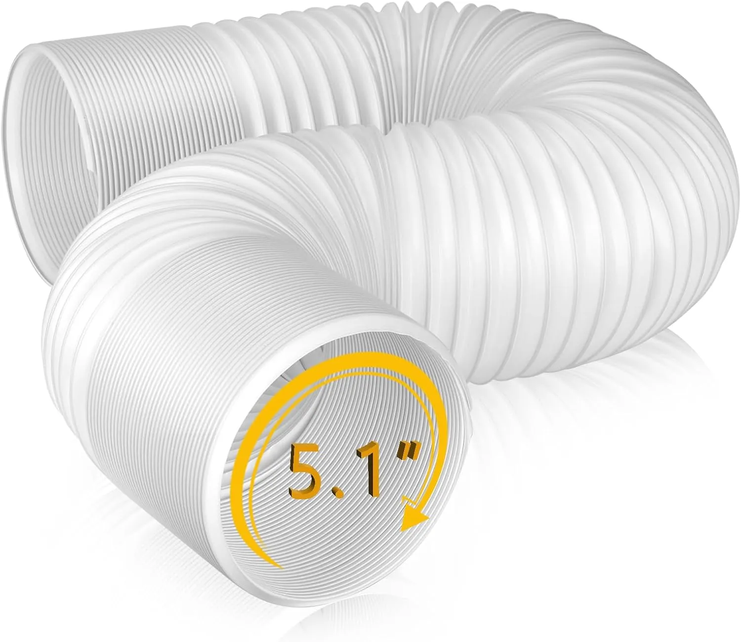 Universal Air Conditioner Exhaust Vent Hose - 5.1 inch Diameter, 80" Length, Clockwise Thread AC Hose Replacement for Honeywell, Whynter, Frigidaire, LG, Delonghi Toshiba, Delonghi, JHS