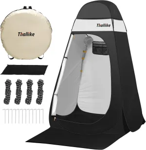 Upgrade Pop Up Privacy Shower Tent 55" x 55" x 83", Portable Camping Shower Tent, Camping Toilet Changing Room with Rain Shelter & Extended Floor Mat, Dressing Room for Camping and Beach