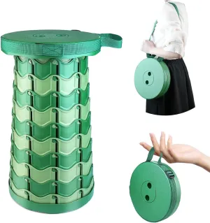 Upgraded Collapsible Stool Heavy Duty Sturdy Portable Foldable Retractable Folding Stool for Camping Hiking Travel Fishing Small Lightweight Round Camouflage