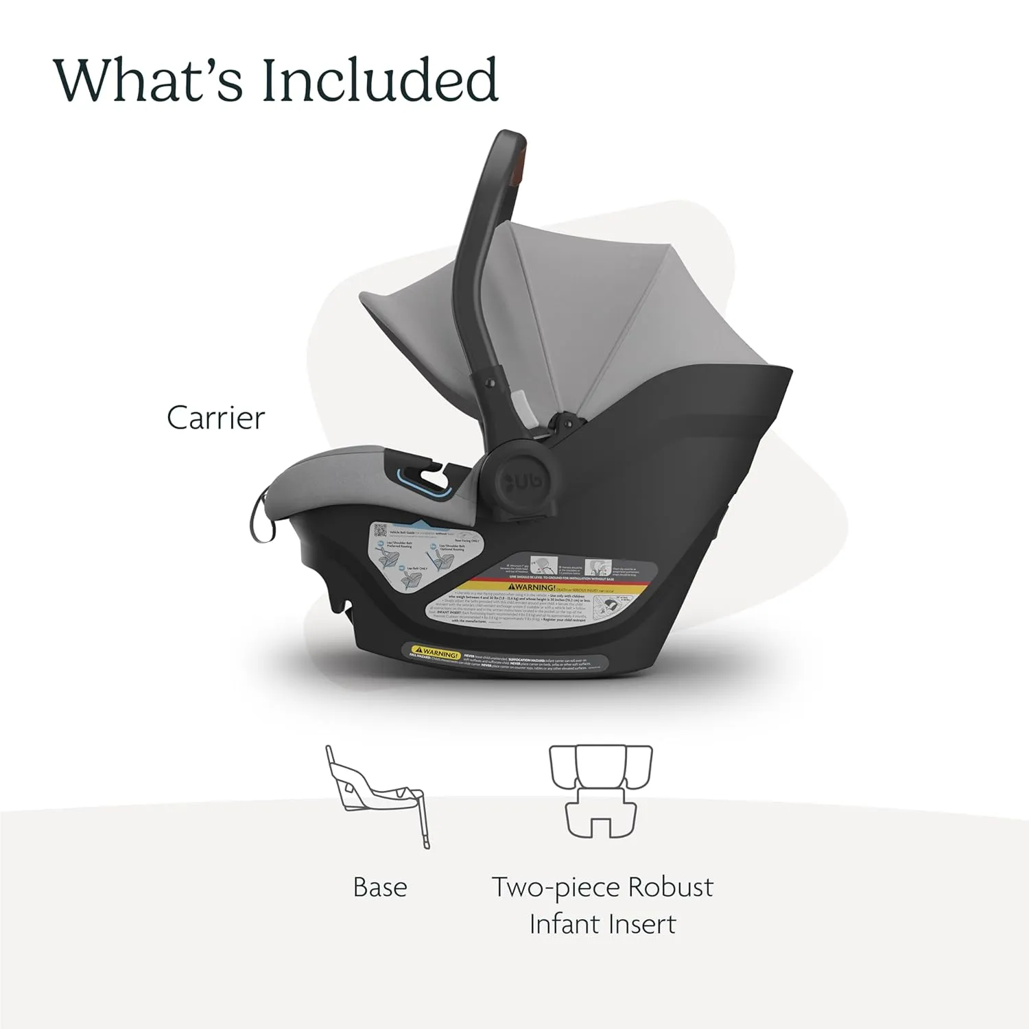 UPPAbaby Aria Lightweight Infant Car Seat/Just Under 6 lbs for Easy Portability/Base with Load Leg   Infant Insert Included/Direct Stroller Attachment/Anthony (Grey/Chestnut Leather)