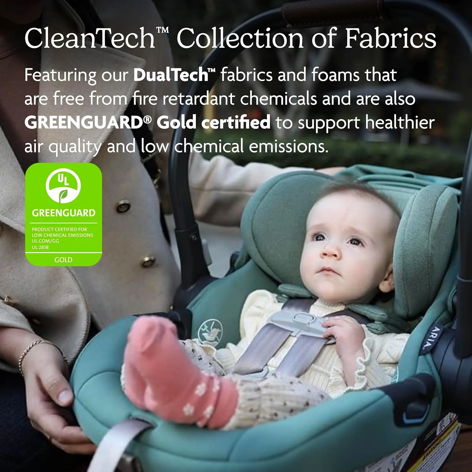 UPPAbaby Aria Lightweight Infant Car Seat/Just Under 6 lbs for Easy Portability/Base with Load Leg   Infant Insert Included/Direct Stroller Attachment/Anthony (Grey/Chestnut Leather)