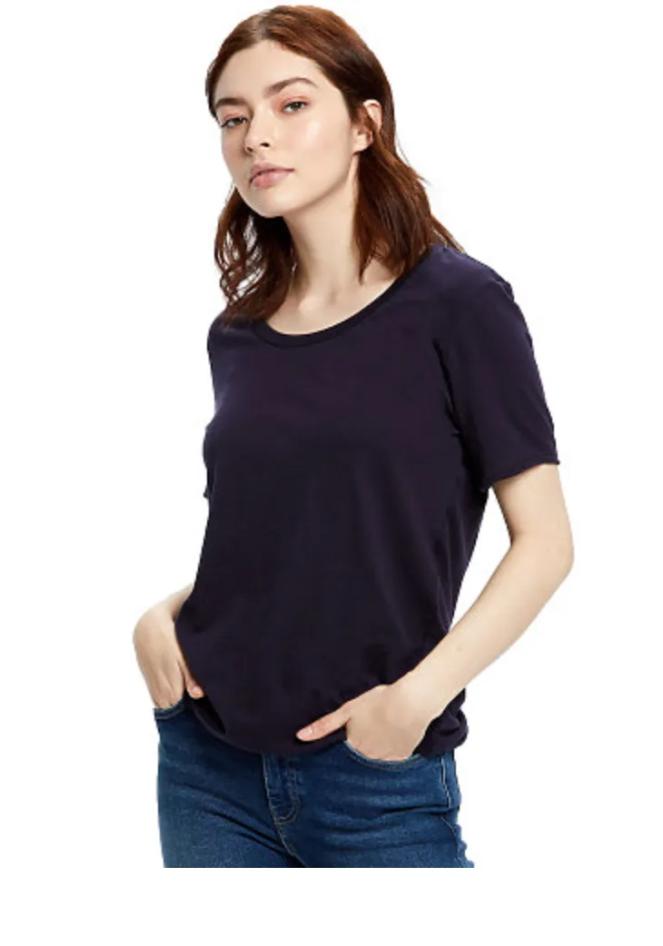 US Blanks Ladies' Short-Sleeve Loose Fit Boyfriend Tee