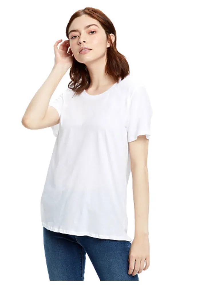 US Blanks Ladies' Short-Sleeve Loose Fit Boyfriend Tee