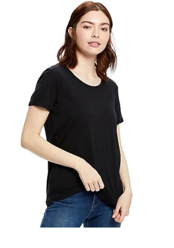 US Blanks Ladies' Short-Sleeve Loose Fit Boyfriend Tee