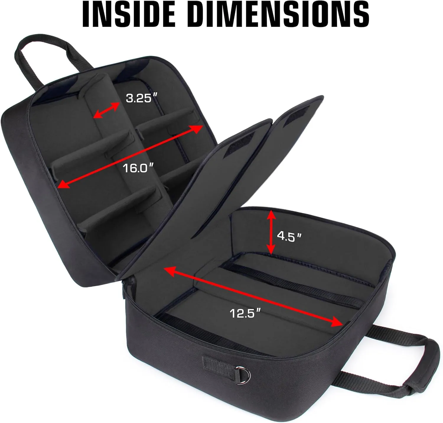 USA Gear Projector Case - Portable Projector Bag Compatible with Epson Home Cinema 1060, GooDee 2020, YABER Y30, and More Movie Projectors - Scratch Resistant and Customizable Interior (Black)