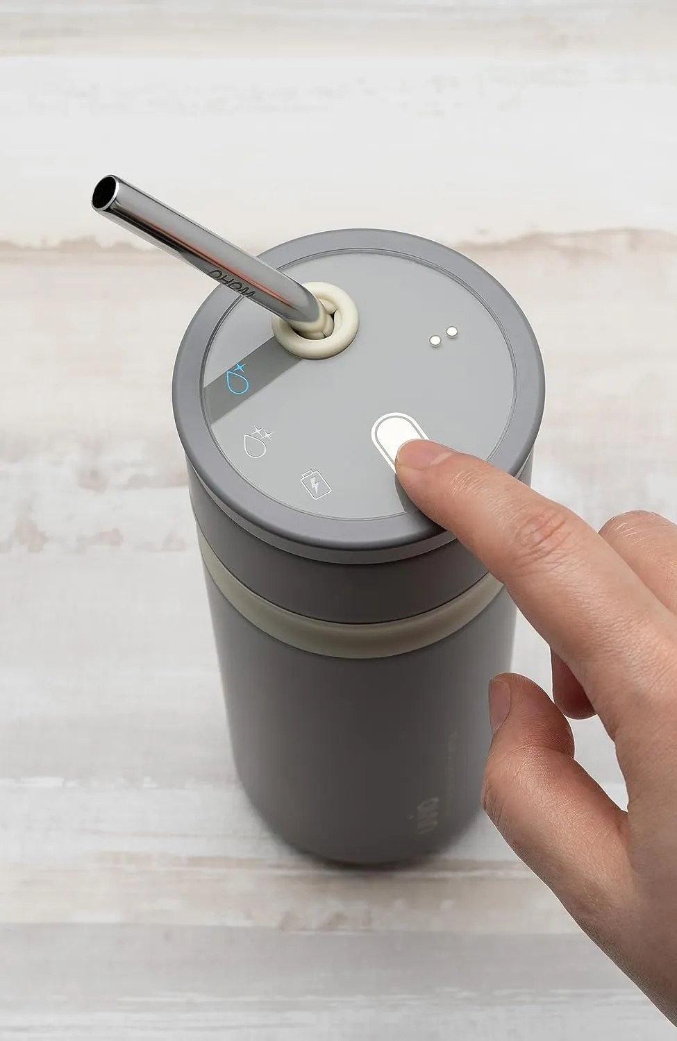 Uvio Straw Bottle (Elephant Gray)