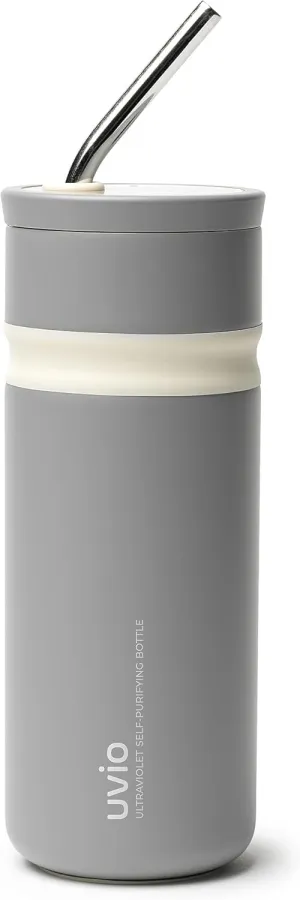 Uvio Straw Bottle (Elephant Gray)