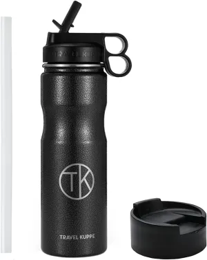 Vacuum Insulated Cycling Sports Water Bottle | Bike Water Bottle Insulated w/Straw & Sip Lid | Stainless Steel Cycling Water Bottle | Sports Water Bottle Insulated & Scratch Resistant