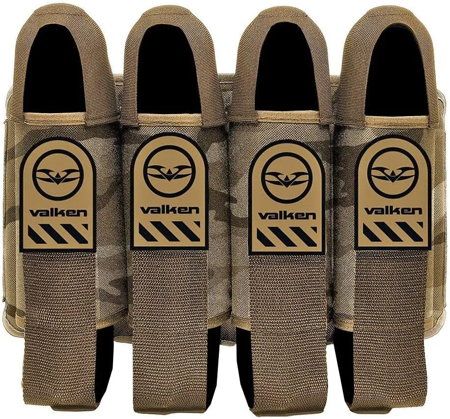 Valken Alpha 4 Pod Paintball Harness Lightweight Adjustable Pod Pack for 100/140 Round Pods, Secure Fit & Quick Reload System