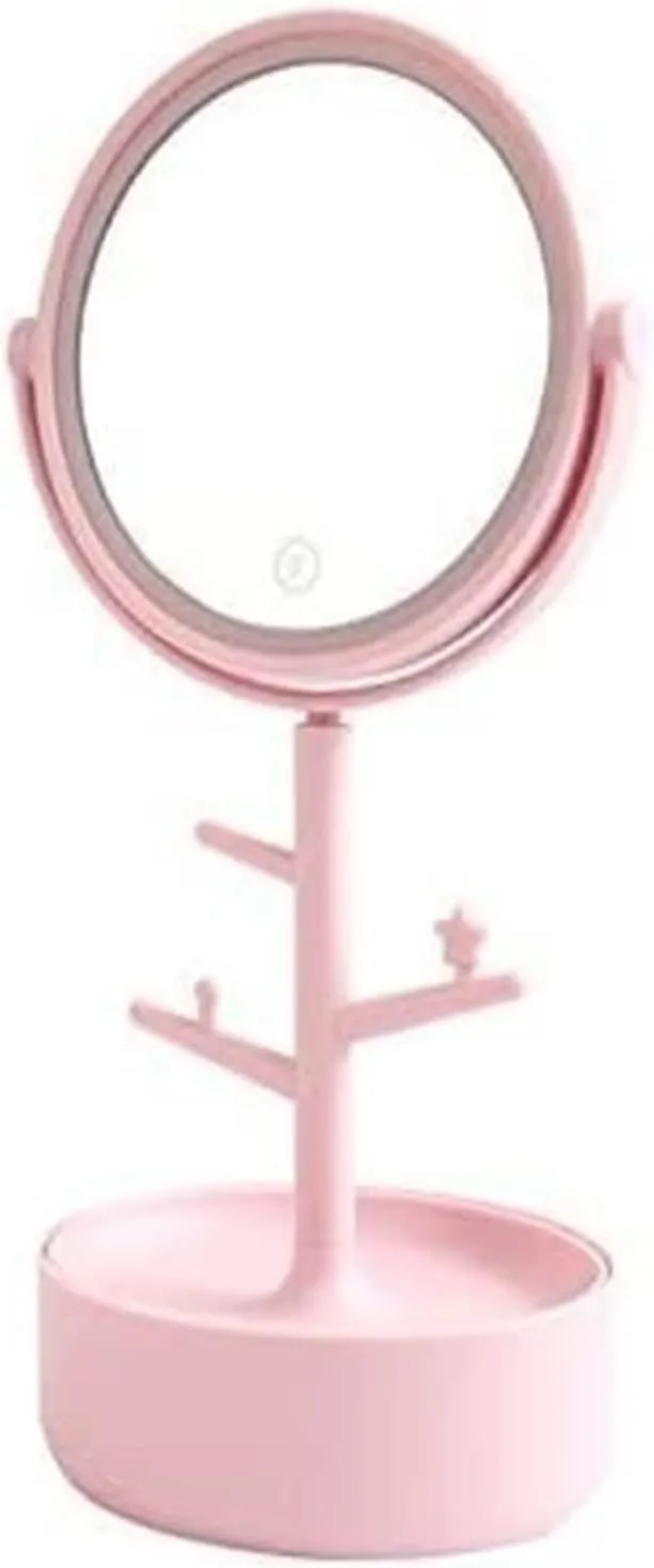 Vanity Mirror with Lights, LED Illuminated Bathroom Makeup Mirror with 5X Magnifying, Battery Or USB Powered, Double Sided Round