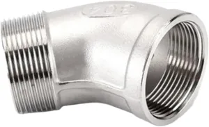 VELORE 304 stainless steel 45 degree elbow 1/8-3/4 1" 1.2 "internal and external wire double internal tooth water pipe joint fittings(F-M 1 inche)