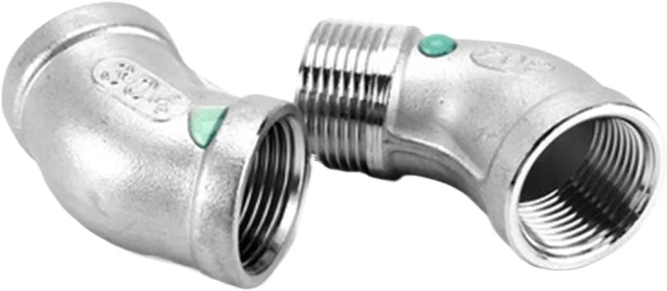 VELORE 304 stainless steel 45 degree elbow 1/8-3/4 1" 1.2 "internal and external wire double internal tooth water pipe joint fittings(F-M 1 inche)