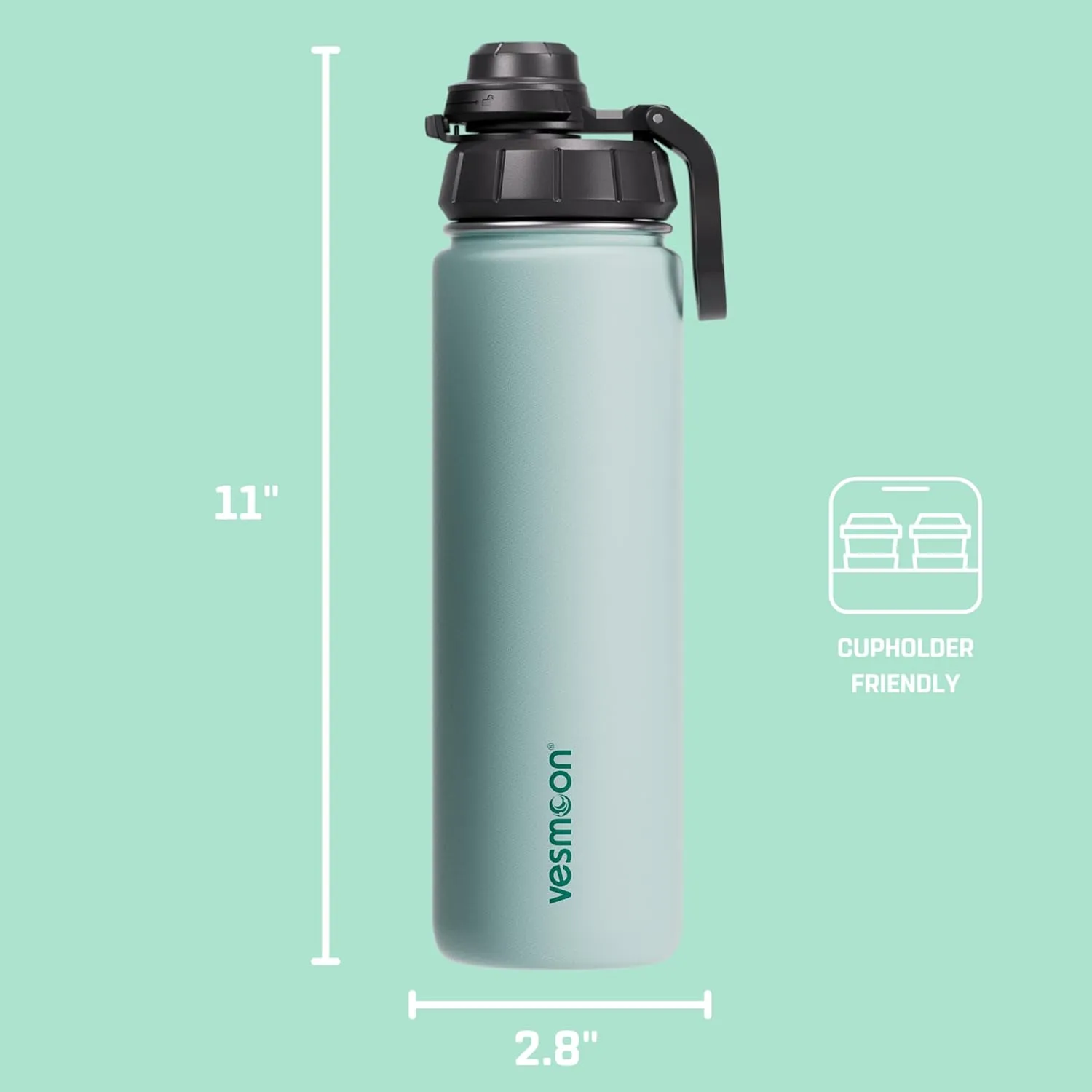 Vessence Tea Infuser Bottle - 24 Oz Insulated Loose Leaf & Fruit Infuser Bottle | Leak Proof with FlowSip Lid