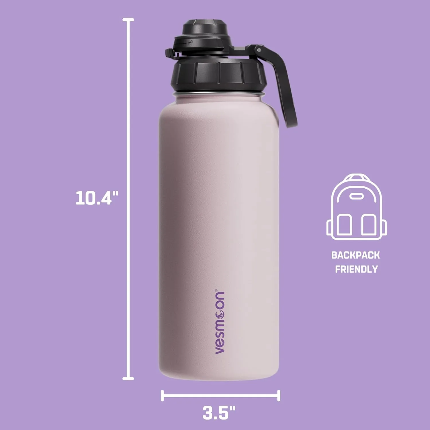 Vessence Tea Infuser Bottle - 32 Oz Insulated Loose Leaf & Fruit Infuser Bottle | Leak Proof with FlowSip Lid