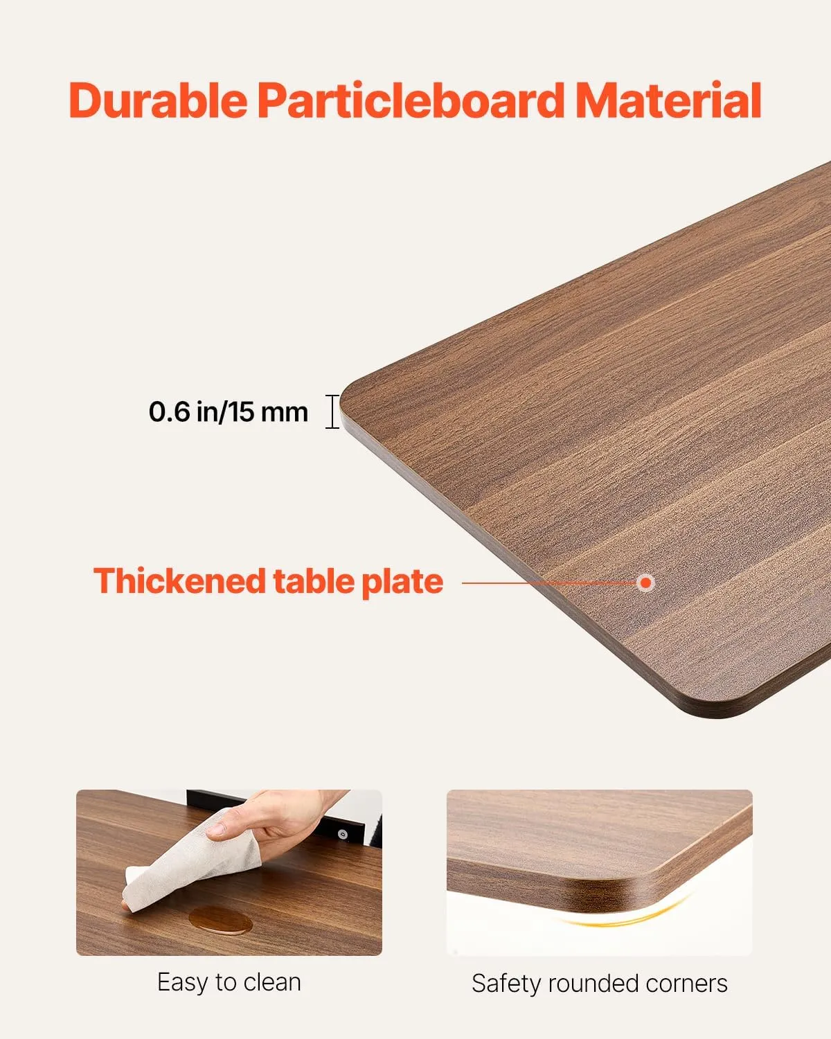 VEVOR Overbed Table, Mobile Hospital Bed Table, Over Bed Table with Wheels Adjustable Height, Rolling Laptop Desk with Tilting Top & Cup Holder, Portable Over Bed Desk for Home, Office, Study, Wood