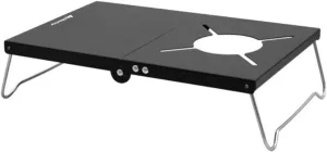 VICASKY 1Pc Portable BBQ Table Outdoor Folding Grill Table for Camping Picnic Home Use Compact Design with Bracket Black